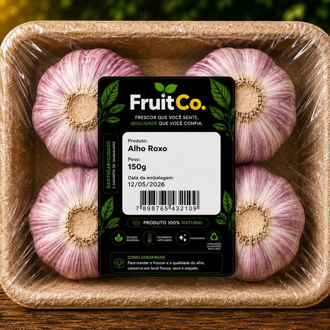 Bandeja ecológica de alho roxo FruitCo 200g
