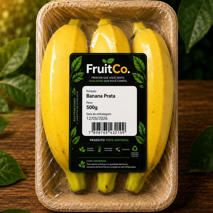 Bandeja ecológica de banana prata FruitCo 500g